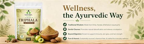 Satvira Organic Triphala Powder | Amla, Haritaki & Bibhitaki Herbal ...