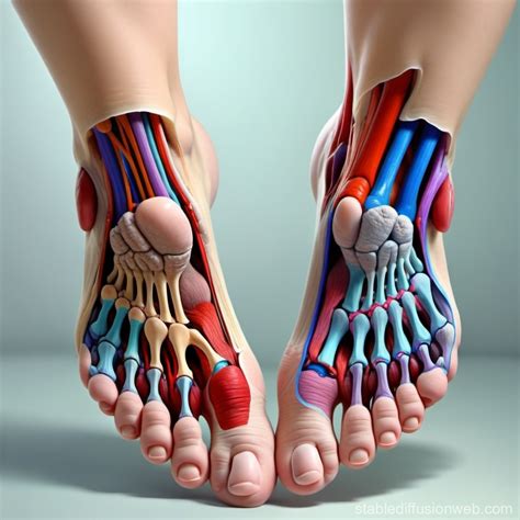 Colored Anatomical Illustration of Human Foot | Stable Diffusion Online