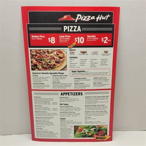 Pizza Hut Menu With Prices Specials at Kathleen Perry blog