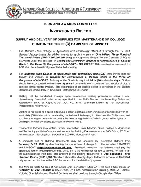 Fillable Online Mindoro State College Of Agriculture And Technology ...