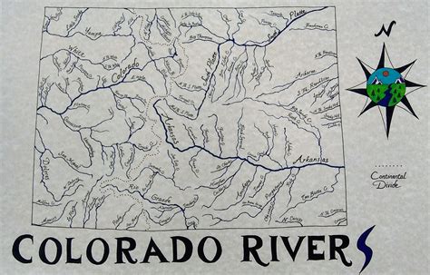 Colorado Map Rivers 108 Colorado River Map Stock Photos, High Res