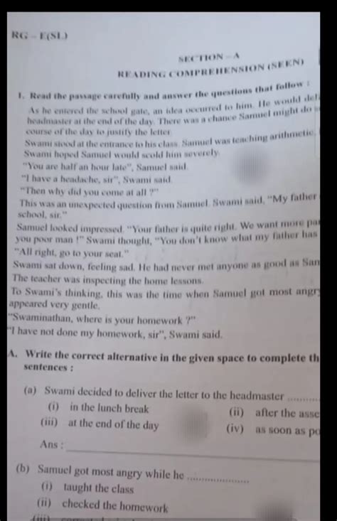 Madhyamik English Question Paper 2024 PDF Download with Answer key