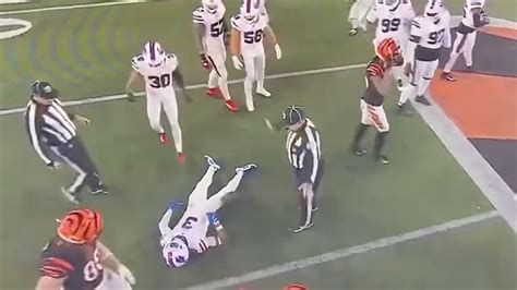 WATCH: Moment when Buffalo Bills' player Damar Hamlin collapses on the ...