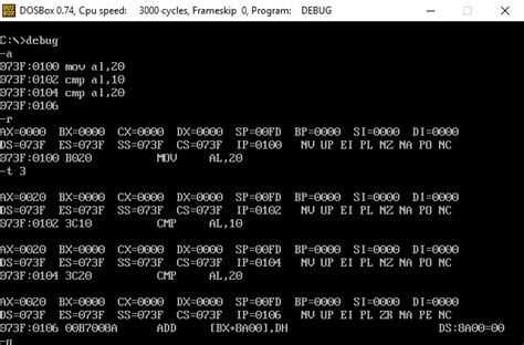Image result for DOSBox Debug Command