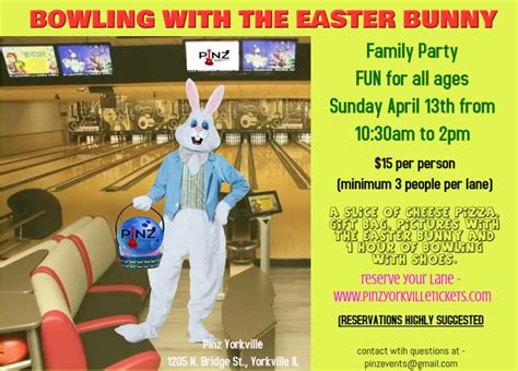Bowling with Easter Bunny Returns to Pinz, Yorkville Pinz, 13 April ...