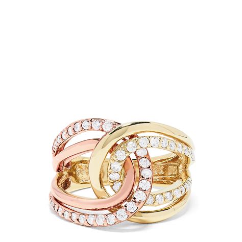 Effy Two Toned 14K Gold Diamond Loop Ring, 0.68 TCW | effyjewelry.com