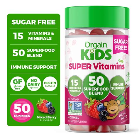 Orgain Kids Super Gummy Multivitamin Gummies, Children's Immune Support ...