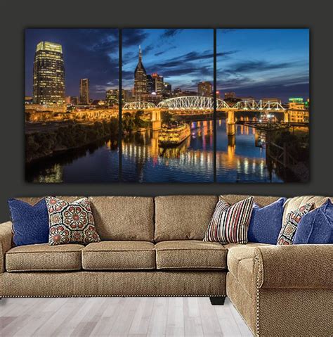 Buy Nashville Skyline Canvas, Large Nashville Tennessee Wall Art ...