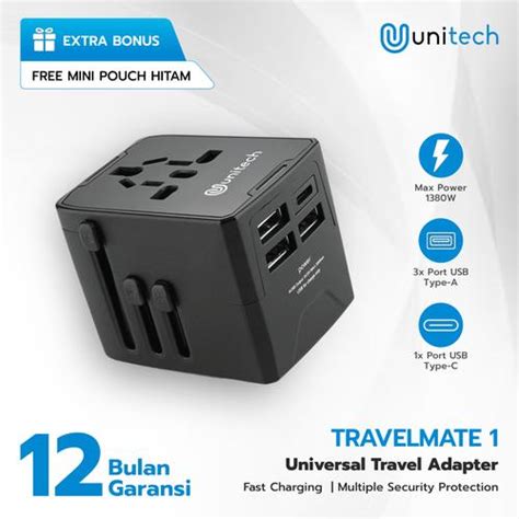 Promo Unitech Travelmate 1 Universal Socket & Plug Adaptor Charger ...