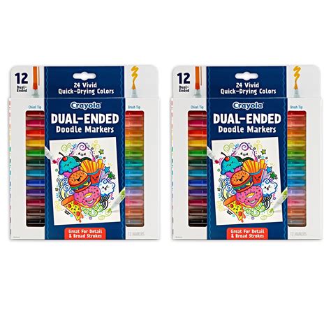 Doodle & Draw Dual-Ended Doodle Marker, 12 Per Pack, 2 Packs | Michaels