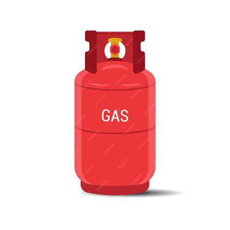 Red gas cylinder on white background | Premium Vector