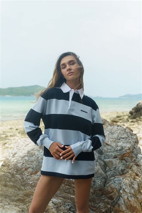 Buy Shades Of Blue Stripe Heavyweight Polo | BonkersCorner