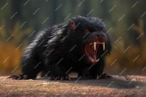 Premium AI Image | a black animal with sharp teeth