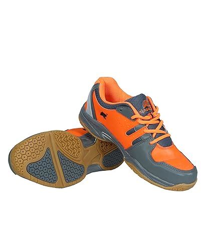 Buy KAMACHI Badminton/Tennis Shoes B3K Size UK-11 (Colour: Orange/Grey ...