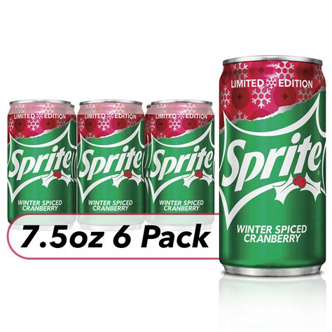 Sprite Winter Spiced Cranberry, Lemon Lime Mini Soda Pop Soft Drink, 7. ...