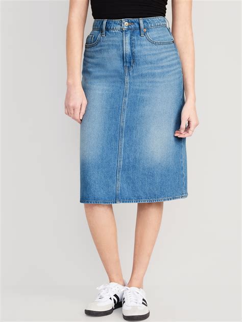 Extra High-Waisted Jean Midi Skirt | Old Navy