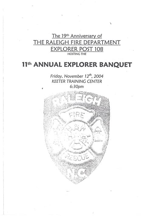 Program for the 11th Annual Explorer Banquet