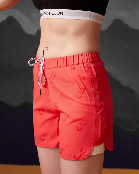 Shop Vibrant Coral Shorts for women | CMGE Beach Club