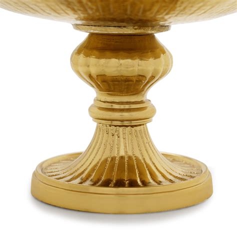 Shop Gold Ribbed Metal Decorative Bowl with Stand - at Best Price ...