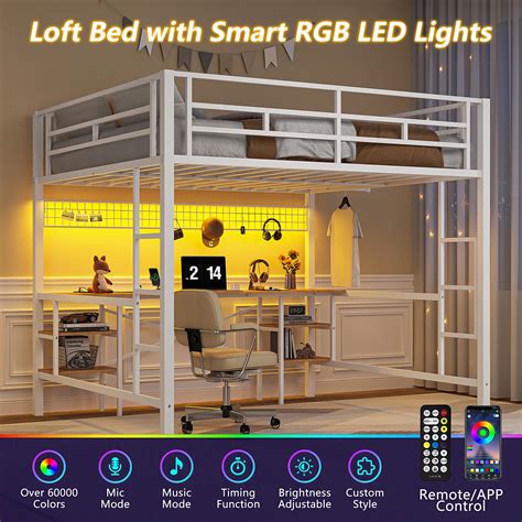 UHOMEPRO Modern Full Loft Bed with Desk, Metal Loft India | Ubuy