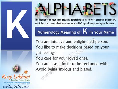 #Numerology Alphabet - K (10/26) - Roop Lakhani