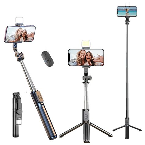 Kratos K14 Selfie Stick Tripod, 100CM Length with Light, 3 in 1 ...