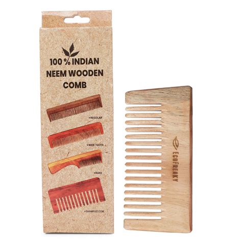 Pure Neem Wood Shampoo Comb | Antibacterial wooden comb – EcoFreaky