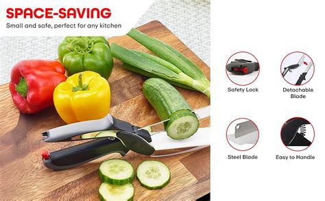 PRIME PICK Food Cutter Kitchen Scissors, Salad Chopper with Built-in ...