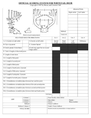 Whitetail Deer Score Sheet Pdf - Fill and Sign Printable Template Online