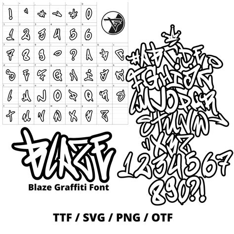 Blaze Graffiti Font, Brush Font, Street Art Font, Wildstyle, Tagging Graffiti Font, Cool ...
