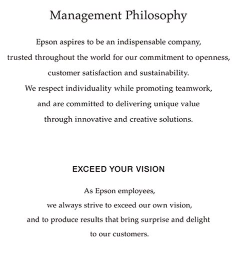 Management Philosophy (English) | Philosophy | Epson