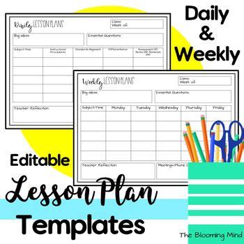 Elementary Daily Lesson Plan Template 的图像结果