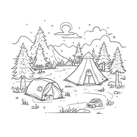 Camping Coloring Page