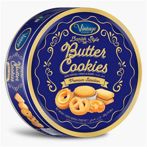 Vintage Luxury Danish Style Butter Cookies Premium Selection • Blue Tin ...