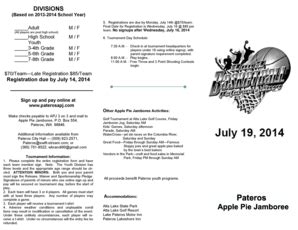 Fillable Online July P Apple P - Pateros Apple Pie Jamboree 2015 Fax ...
