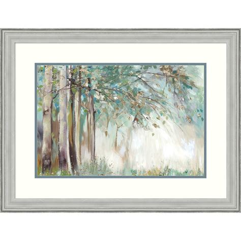 Silver Leaves by Allison Pearce Wood Framed Wall Art Print 30 in. W x ...
