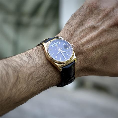 Rolex Day Date Gold Leather Strap