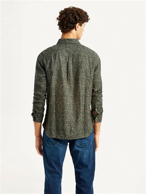 Men's Printed Olive Green Slim Fit Shirt – Levis India Store