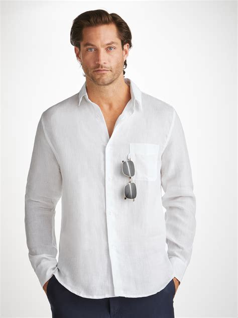 White Linen Dress Shirt Mens White Casual Wear Mens Linen Shirt At