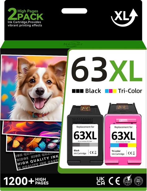 Amazon.com: Neiber Compatible 63XL Ink Cartridge Replacement for HP ...