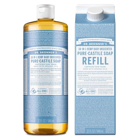 Amazon.com : Dr. Bronner’s Pure-Castile Liquid Soap Bottle & Refill Carton - Made with ...