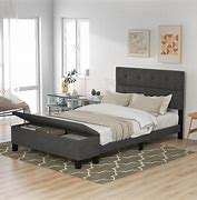 Image result for Queen Size Wood Bed Frame, Queen Velvet Upholstered Platform Bed With Tufted Headboard/Wingback, Box Spring Needed/Easy Assembly - Beige