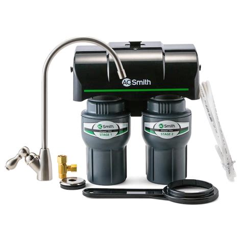 A.O. Smith 2-Stage Carbon Block Under Sink Water Filtration System with ...