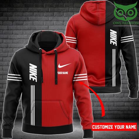 Personalized Nike Red And Black Hoodies - Hearthtops Store