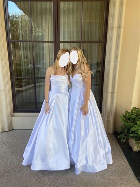 White Strapless Satin Wedding Dress Debutant Ball Gow… - Gem