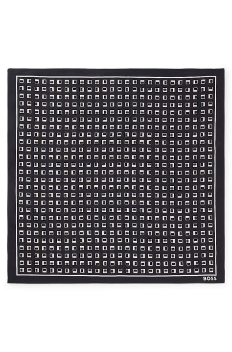 BOSS - Silk bandana with digital print - Dark Blue