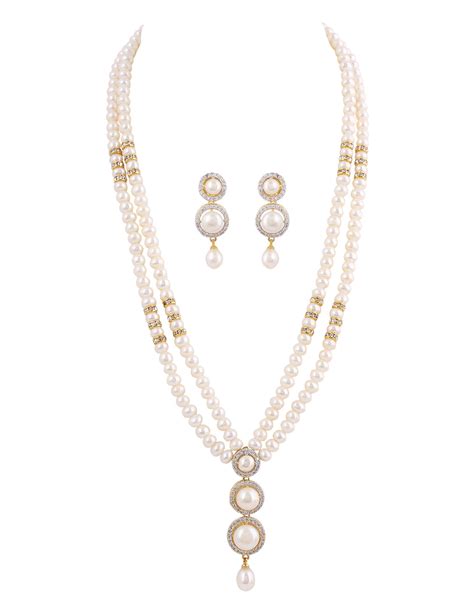 Natural Fresh Water Real Double String Pearl Set With Certificate(D.No ...