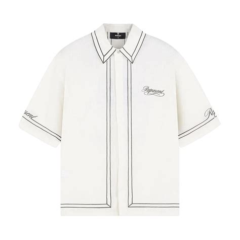 Represent Clo Border Shirt 'whisper White' Price in India | Culture Circle