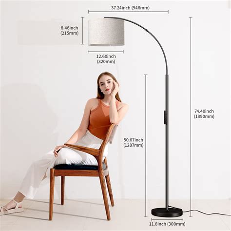 SUNMORY Arc Floor Lamp with Remote,Modern Floor Lamp with Stepless ...