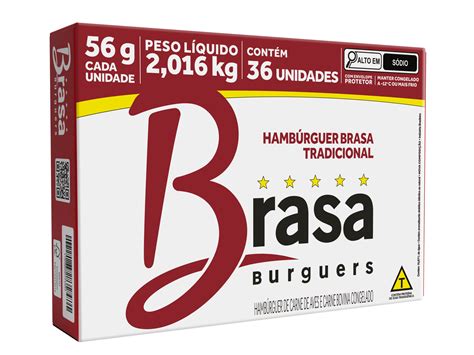 Hambúrguer Tradicional 56g - Caixa com 36 Unidades - Brasa